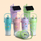 Gradient Tumbler with Phone Holder and Charms